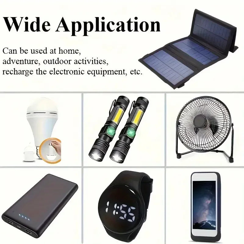 Portable USB Foldable Solar Panel, Folding Solar Panels For Travel, Mobile Phone Charging Bank, Flashlight, Fan, Mobile Phone Ba
