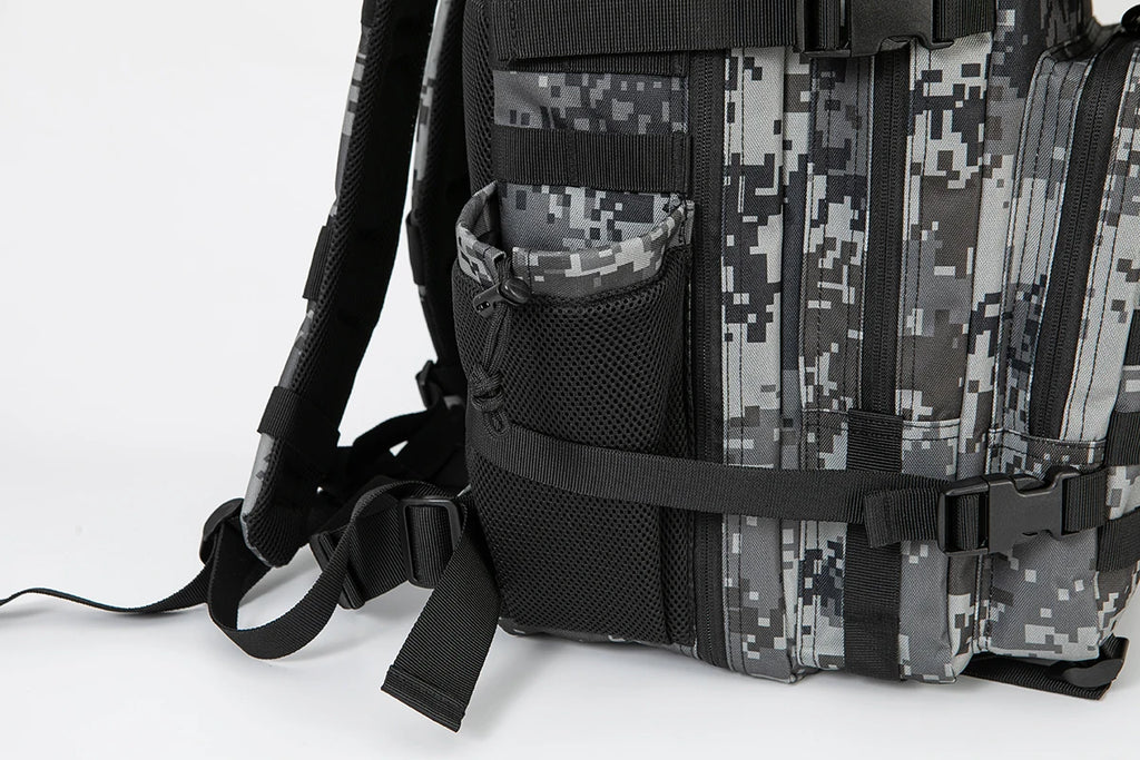 45L Tactical Backpack Hunting Rucksack with Dual Cup Holders  Outdoor camping equipment back pack Hiking Survival Rucksack