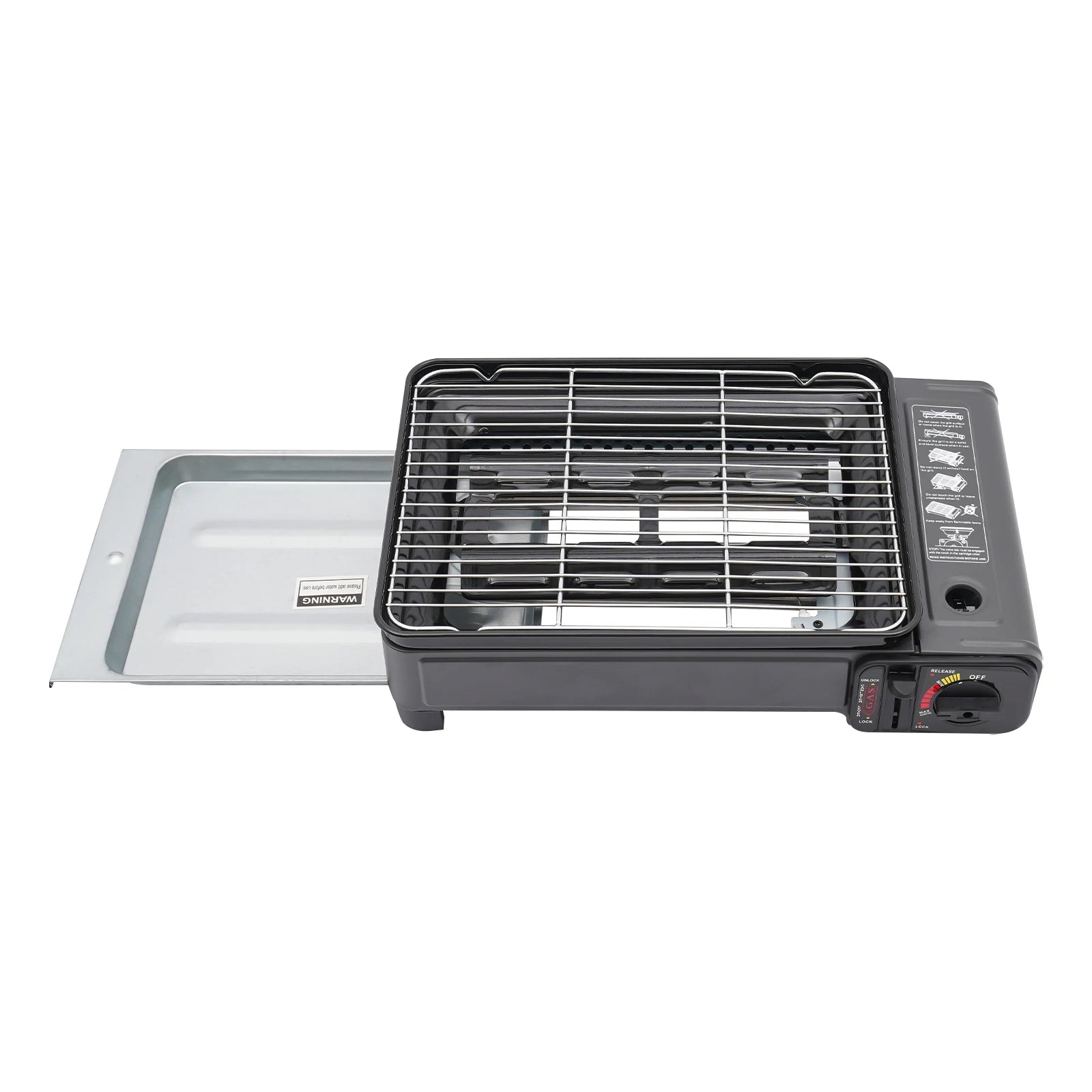 Butane Grill Stove, Portable Camping Grill Gas Stove, with Stainless Steel Cooking Grate and Nonstick Griddle for Camping