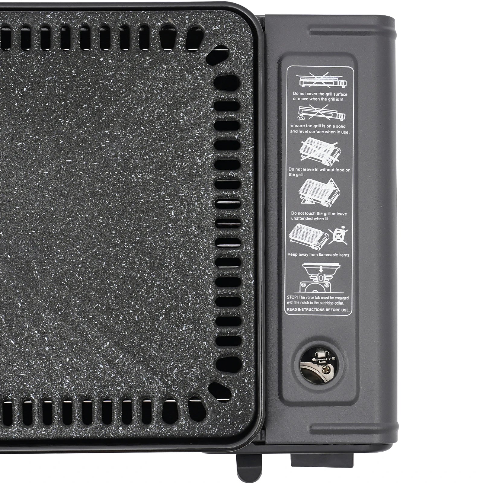 Butane Grill Stove, Portable Camping Grill Gas Stove, with Stainless Steel Cooking Grate and Nonstick Griddle for Camping