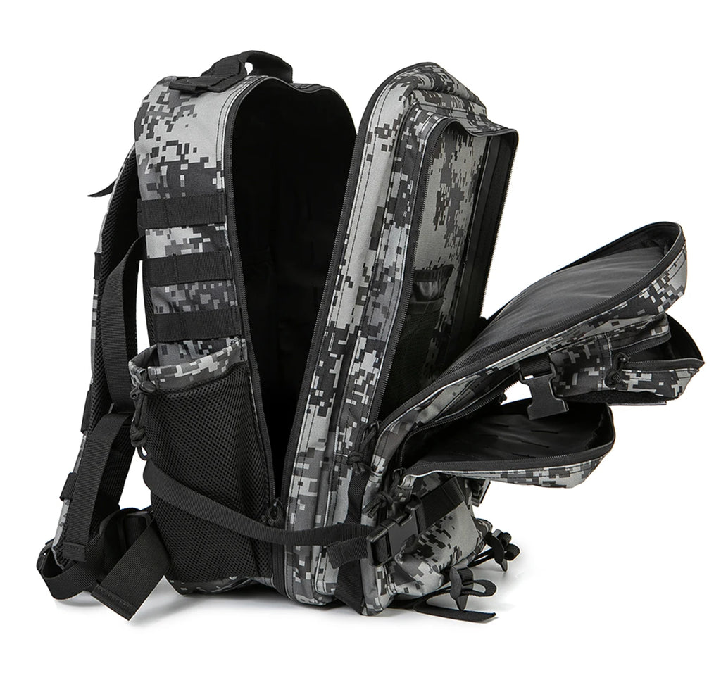 45L Tactical Backpack Hunting Rucksack with Dual Cup Holders  Outdoor camping equipment back pack Hiking Survival Rucksack