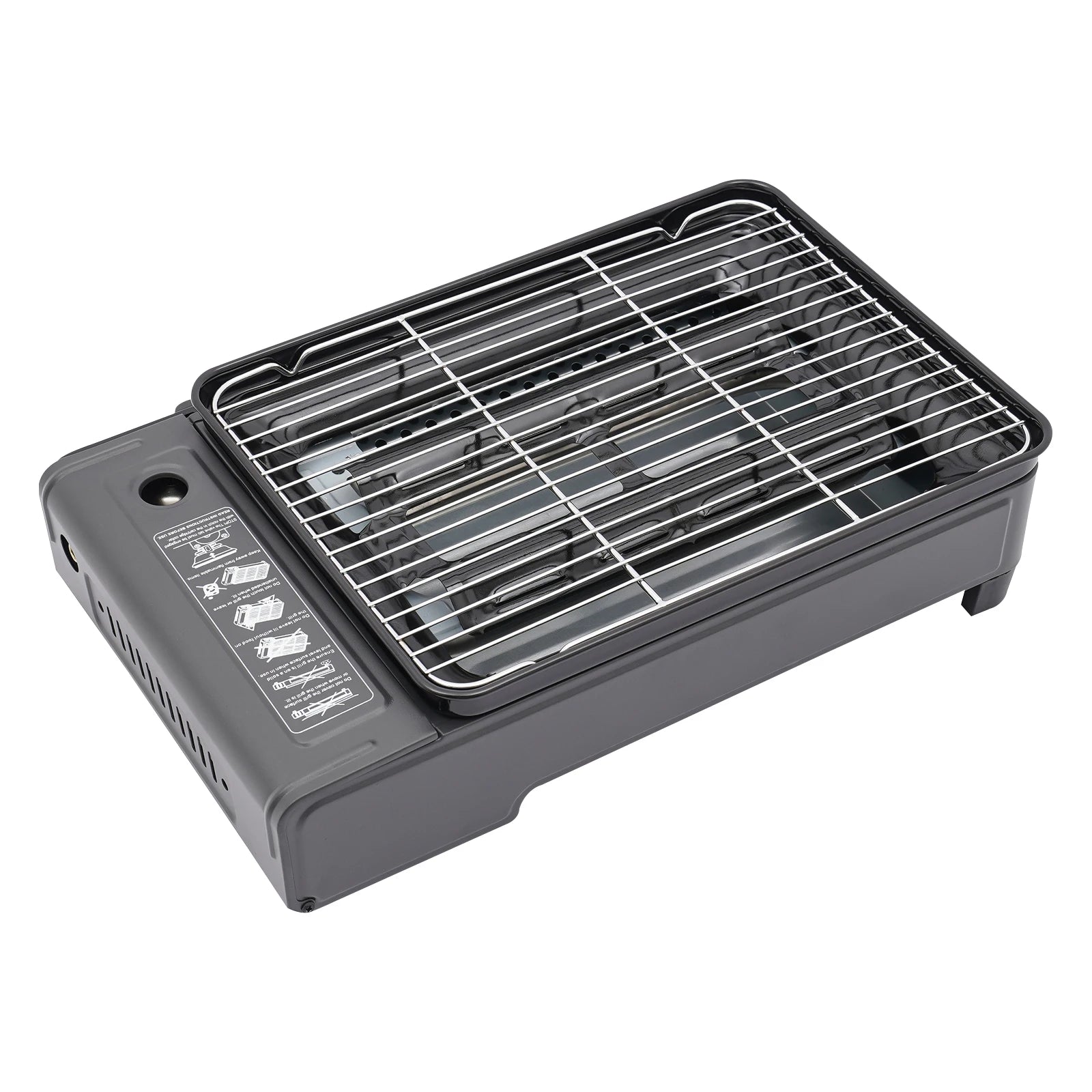 Butane Grill Stove, Portable Camping Grill Gas Stove, with Stainless Steel Cooking Grate and Nonstick Griddle for Camping
